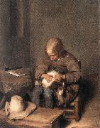 TERBORCH, Gerard Boy Ridding his Dog of Fleas sg china oil painting reproduction